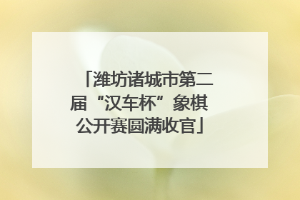 潍坊诸城市第二届“汉车杯”象棋公开赛圆满收官