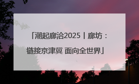 潮起廊洽2025丨廊坊：链接京津冀 面向全世界