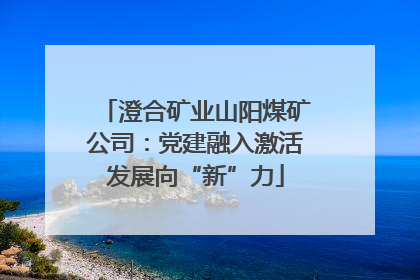 澄合矿业山阳煤矿公司：党建融入激活发展向“新”力