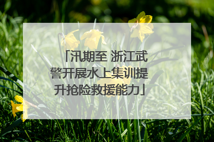汛期至 浙江武警开展水上集训提升抢险救援能力