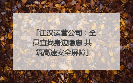 江汉运营公司：全员查找身边隐患 共筑高速安全屏障