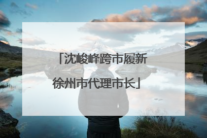 沈峻峰跨市履新徐州市代理市长
