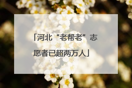 河北“老帮老”志愿者已超两万人