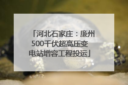 河北石家庄：廉州500千伏超高压变电站增容工程投运