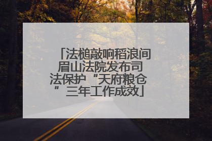 法槌敲响稻浪间 眉山法院发布司法保护“天府粮仓”三年工作成效