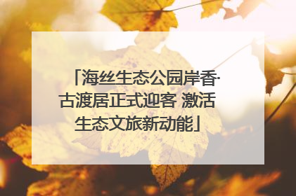 海丝生态公园岸香·古渡居正式迎客 激活生态文旅新动能