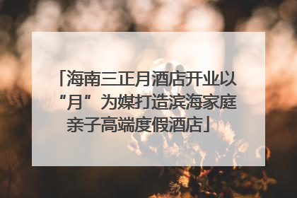 海南三正月酒店开业以“月”为媒打造滨海家庭亲子高端度假酒店