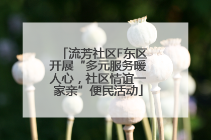 流芳社区F东区开展“多元服务暖人心，社区情谊一家亲”便民活动