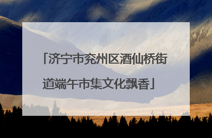 济宁市兖州区酒仙桥街道端午市集文化飘香