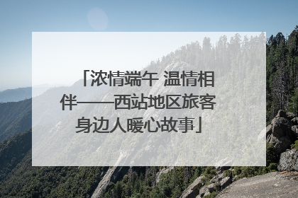 浓情端午 温情相伴——西站地区旅客身边人暖心故事