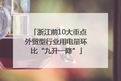 浙江前10大重点外贸型行业用电量环比“九升一降”