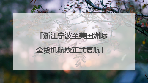 浙江宁波至美国洲际全货机航线正式复航