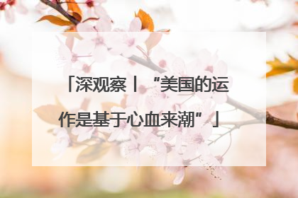 深观察丨“美国的运作是基于心血来潮”