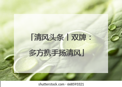 清风头条丨双牌：多方携手扬清风
