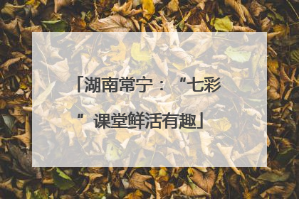 湖南常宁：“七彩”课堂鲜活有趣