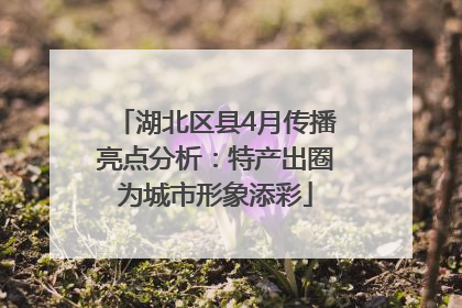 湖北区县4月传播亮点分析：特产出圈为城市形象添彩
