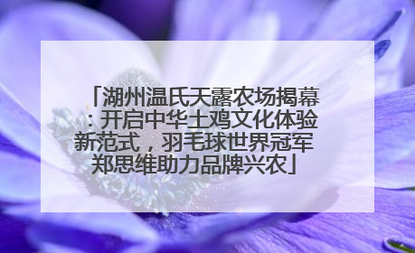 湖州温氏天露农场揭幕：开启中华土鸡文化体验新范式，羽毛球世界冠军郑思维助力品牌兴农