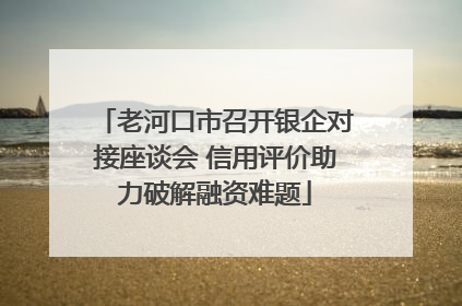 老河口市召开银企对接座谈会 信用评价助力破解融资难题