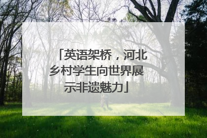 英语架桥，河北乡村学生向世界展示非遗魅力