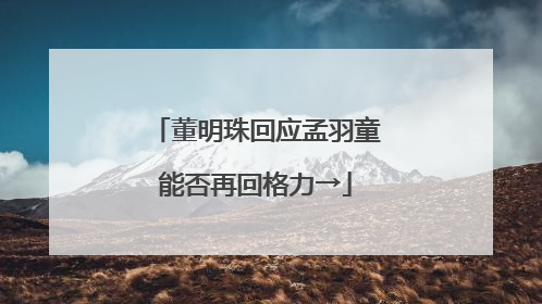 董明珠回应孟羽童能否再回格力→