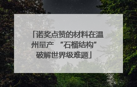 诺奖点赞的材料在温州量产 “石榴结构”破解世界级难题