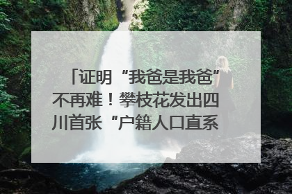 证明“我爸是我爸”不再难！攀枝花发出四川首张“户籍人口直系亲属关系谱”