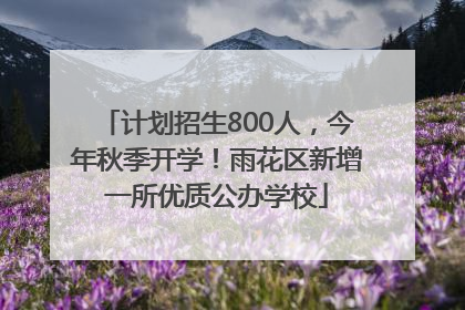 计划招生800人，今年秋季开学！雨花区新增一所优质公办学校