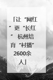 让“网红”更“长红” 杭州培育“村播”2600余人