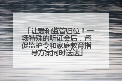 让爱和监管归位！一场特殊的听证会后，督促监护令和家庭教育指导方案同时送达