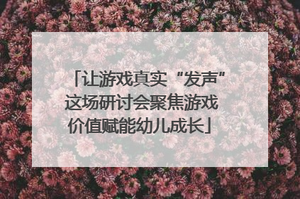 让游戏真实“发声” 这场研讨会聚焦游戏价值赋能幼儿成长