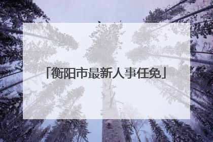 衡阳市最新人事任免