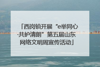 西岗镇开展“e举同心·共护清朗”第五届山东网络文明周宣传活动