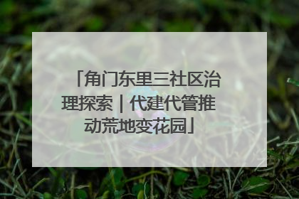 角门东里三社区治理探索｜代建代管推动荒地变花园