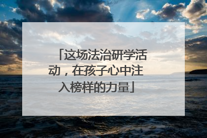 这场法治研学活动，在孩子心中注入榜样的力量
