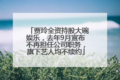 贾玲全资持股大碗娱乐，去年9月宣布不再担任公司职务，旗下艺人均不续约