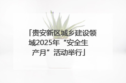 贵安新区城乡建设领域2025年“安全生产月”活动举行