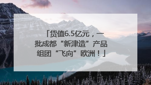 货值6.5亿元，一批成都“新津造”产品组团“飞向”欧洲！