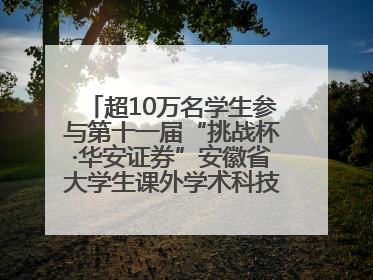 超10万名学生参与第十一届“挑战杯·华安证券”安徽省大学生课外学术科技作品竞赛