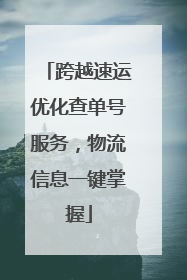 跨越速运优化查单号服务，物流信息一键掌握