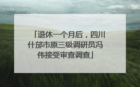 退休一个月后，四川什邡市原三级调研员冯伟接受审查调查