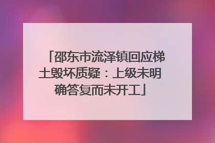 邵东市流泽镇回应梯土毁坏质疑：上级未明确答复而未开工