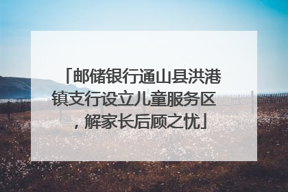 邮储银行通山县洪港镇支行设立儿童服务区，解家长后顾之忧