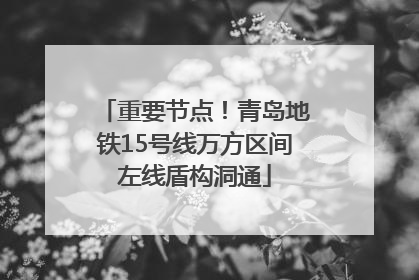 重要节点！青岛地铁15号线万方区间左线盾构洞通