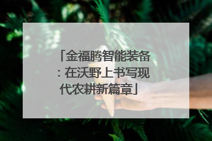 金福腾智能装备：在沃野上书写现代农耕新篇章