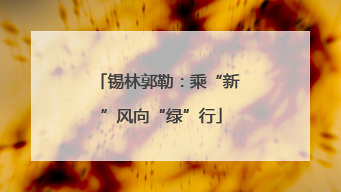 锡林郭勒：乘“新”风向“绿”行