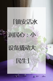 镇安活水润民心：小设备撬动大民生