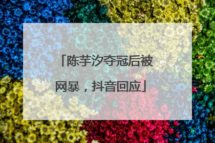 陈芋汐夺冠后被网暴，抖音回应