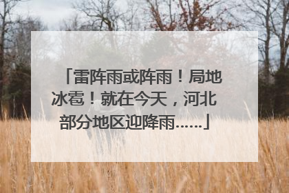 雷阵雨或阵雨！局地冰雹！就在今天，河北部分地区迎降雨……