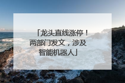 龙头直线涨停！两部门发文，涉及智能机器人