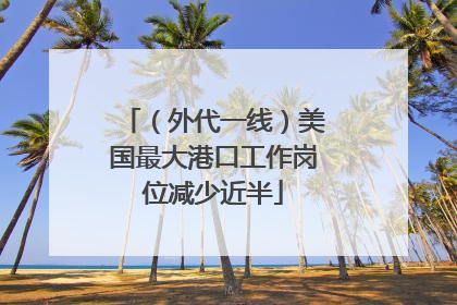（外代一线）美国最大港口工作岗位减少近半